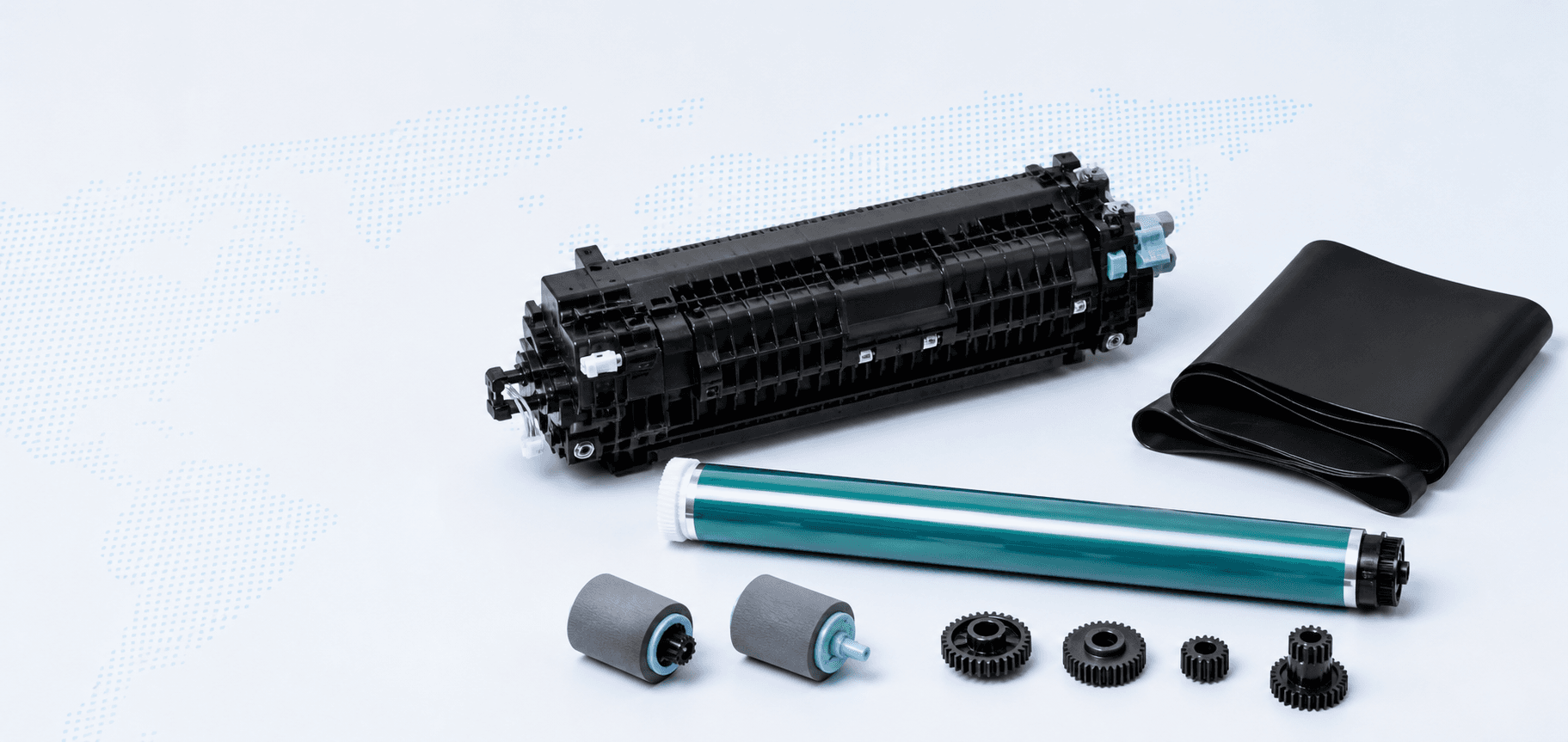 Printer fuser, drum, transfer belt and paper-feed parts